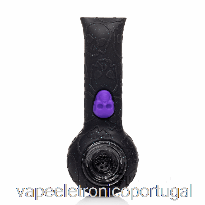 Vape Eletronico Stratus Silicone Caveira Tubo De Mão Pantera Brilhante (brilho Preto / Uv Abelha Verde)